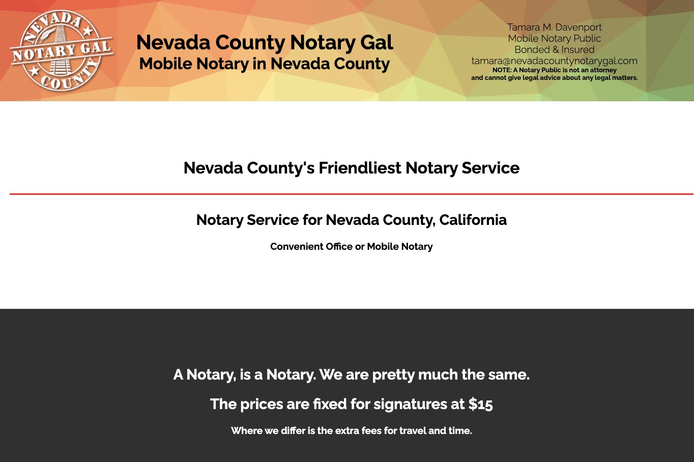 Nevada County Notary Gal website.