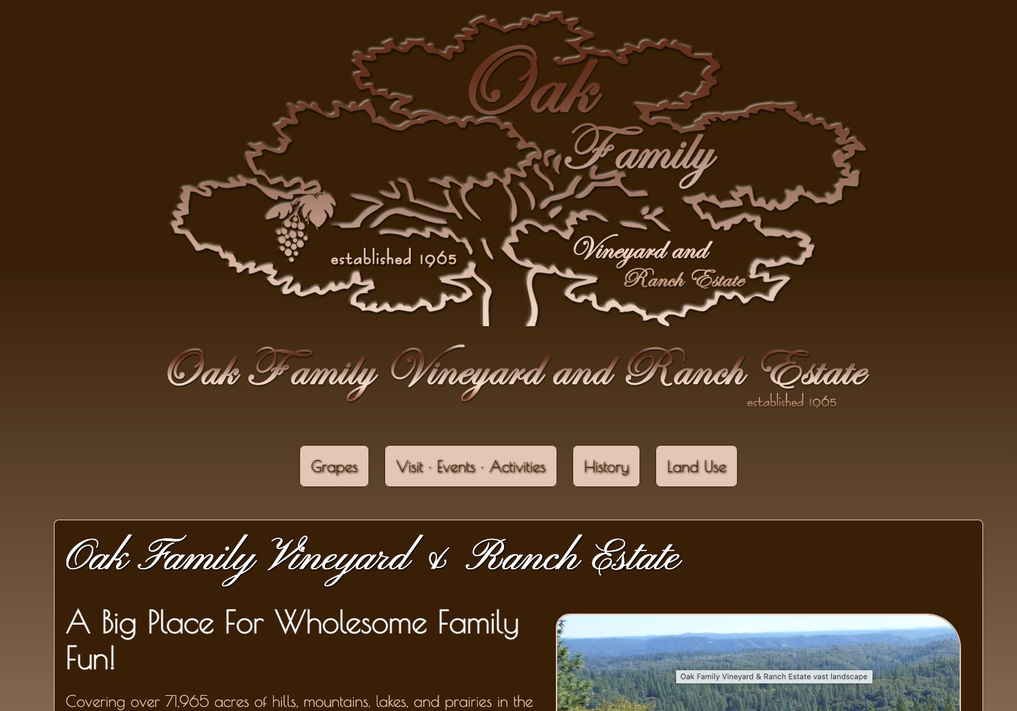 Oak Family Vineyards website.