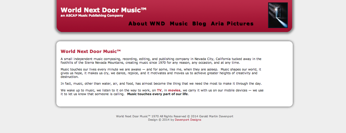 World Next Door Music website